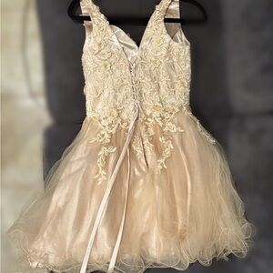Elegant Cream Floral Dress